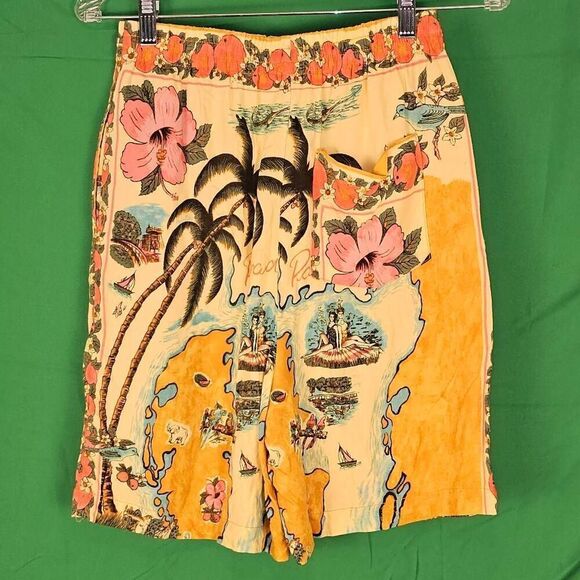 Urban Outfitters Womens Paradise Print High Waisted Longline Shorts Small‎ - Picture 2 of 6